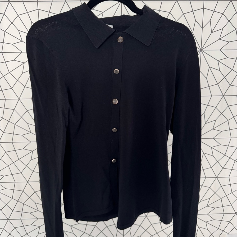 Tanya Taylor Black Button-Front Knit